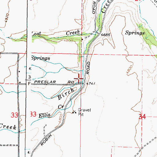 Topographic Map of Ellis Creek, ID