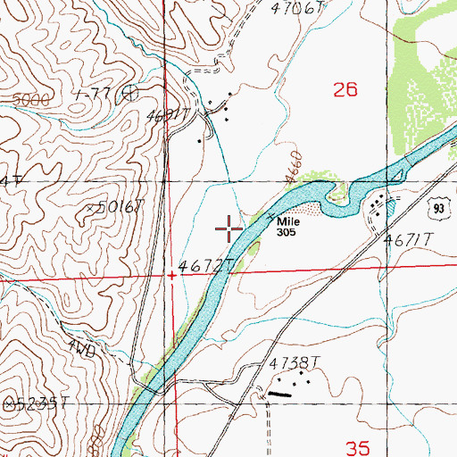 Topographic Map of Ellis Creek, ID