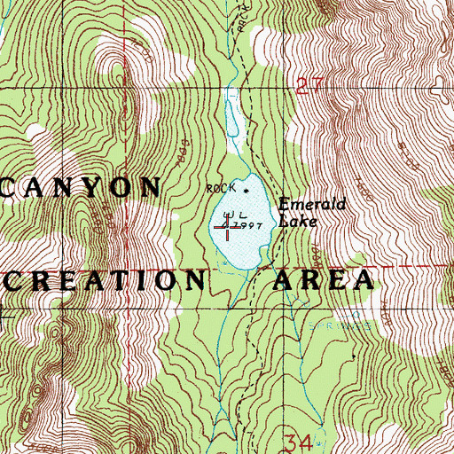 Topographic Map of Emerald Lake, ID