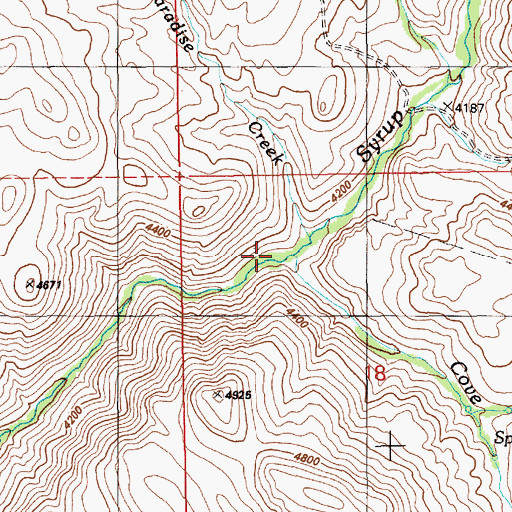 Topographic Map of Emigrant Cove, ID