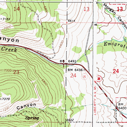 Topographic Map of Emigration Canyon, ID
