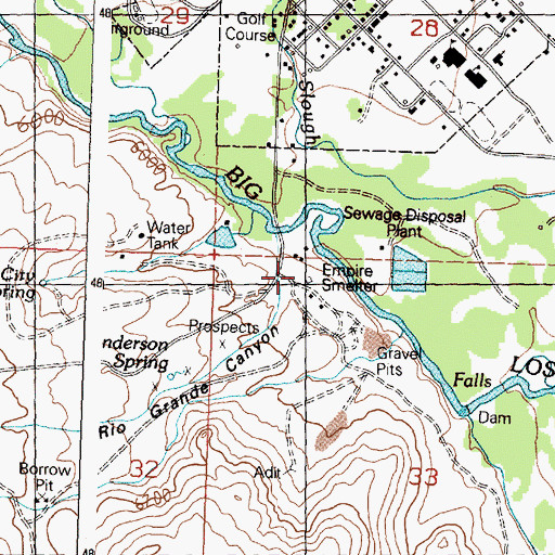 Topographic Map of Empire Smelter, ID