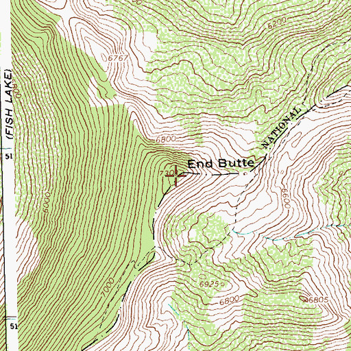 Topographic Map of End Butte, ID