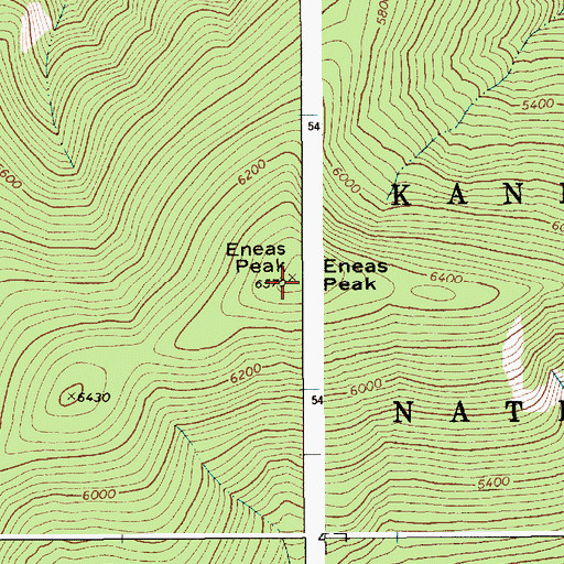 Topographic Map of Eneas Peak, ID