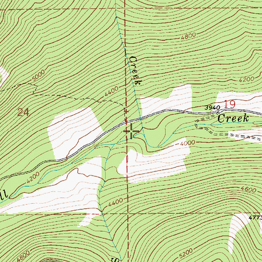 Topographic Map of English Creek, ID