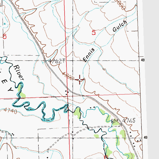 Topographic Map of Ennis Gulch, ID