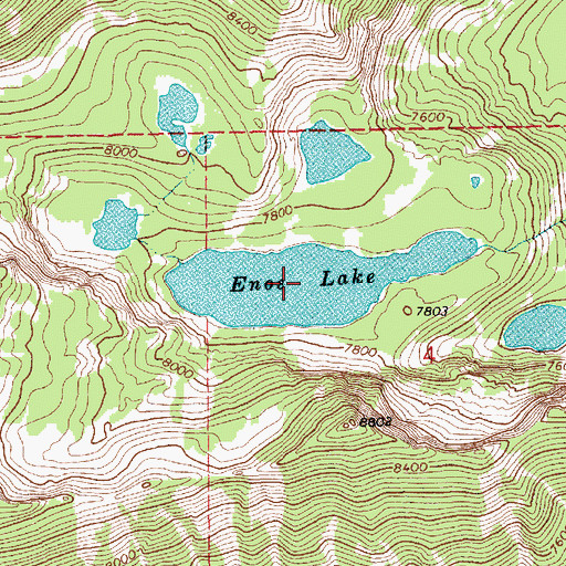 Topographic Map of Enos Lake, ID