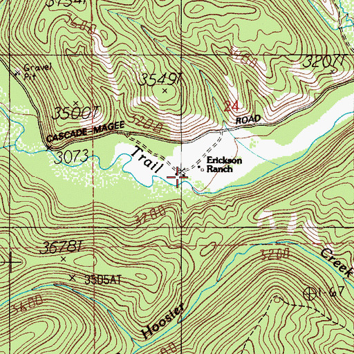 Topographic Map of Erickson Ranch, ID