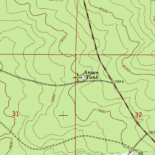Topographic Map of Water Haul Tank, AZ