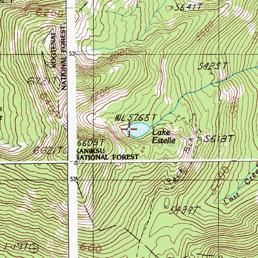 Topographic Map of Lake Estelle, ID