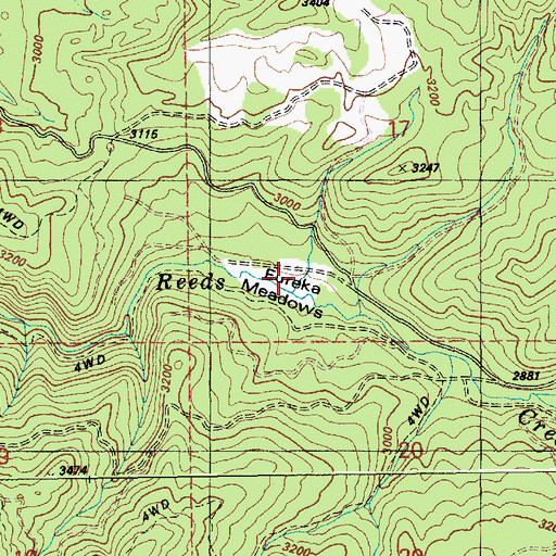 Topographic Map of Eureka Meadows, ID