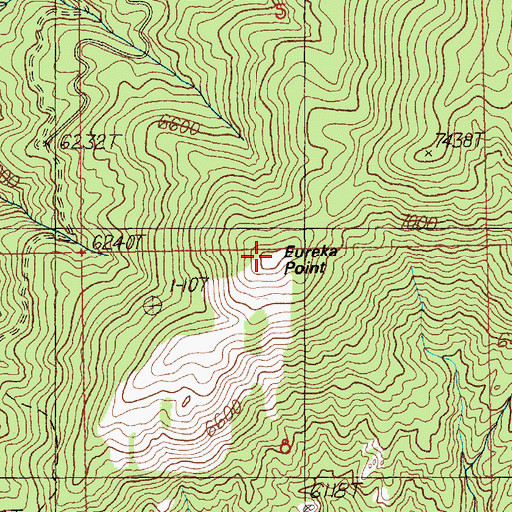 Topographic Map of Eureka Point, ID