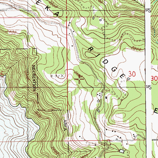 Topographic Map of Eureka Ridge, ID