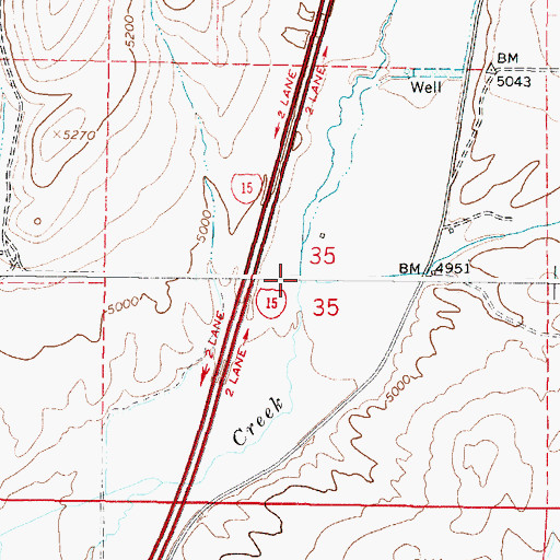 Topographic Map of Evans Creek, ID