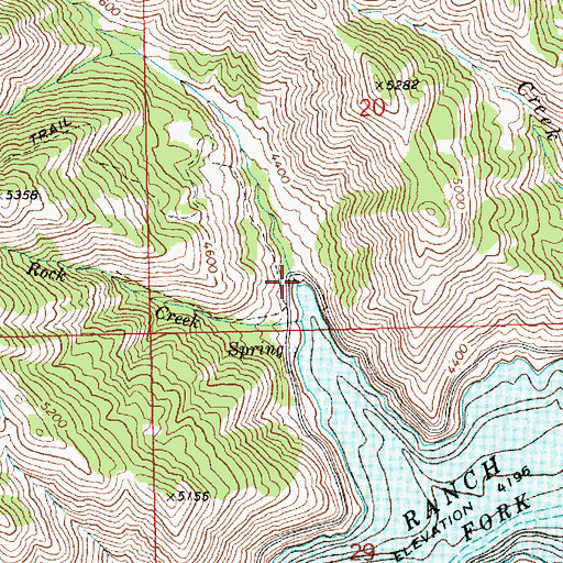 Topographic Map of Evans Creek, ID