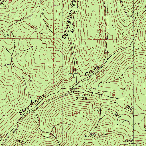 Topographic Map of Excavation Gulch, ID