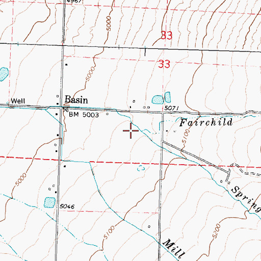 Topographic Map of Fairchild Creek, ID