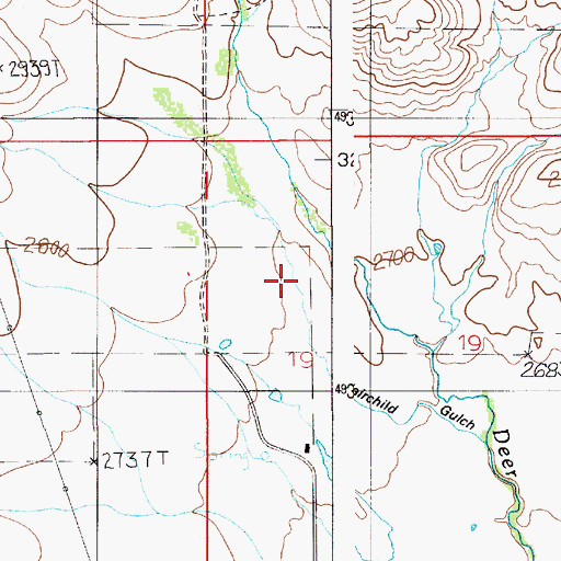 Topographic Map of Fairchild Gulch, ID