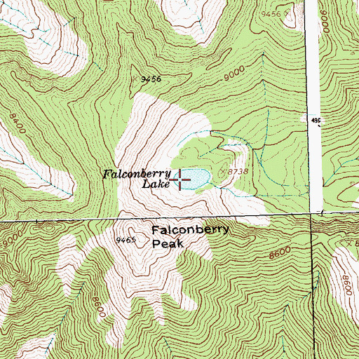 Topographic Map of Falconberry Lake, ID