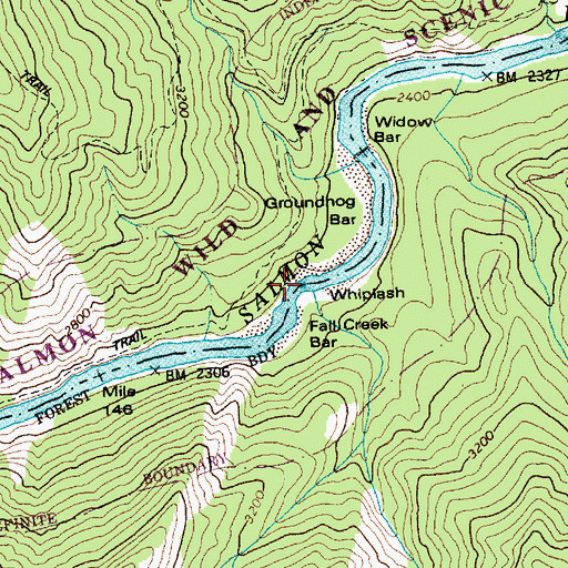 Topographic Map of Fall Creek, ID