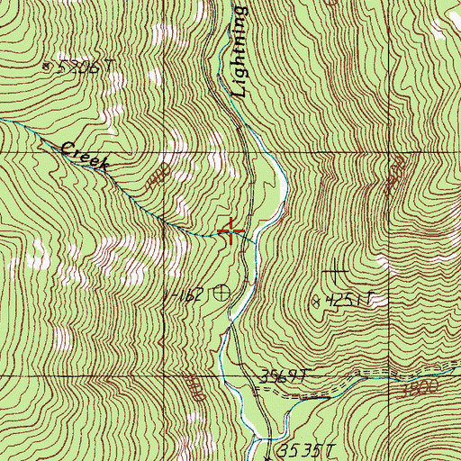 Topographic Map of Fall Creek, ID