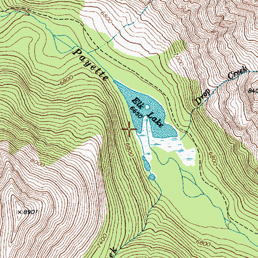 Topographic Map of Fall Creek, ID
