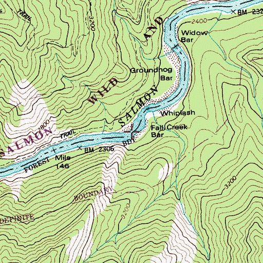 Topographic Map of Fall Creek Bar, ID