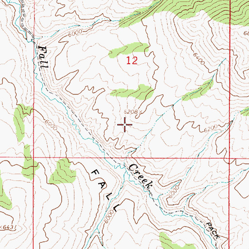 Topographic Map of Fall Creek Basin, ID