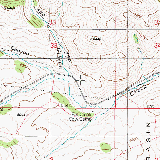 Topographic Map of Fall Creek Ranger Station, ID