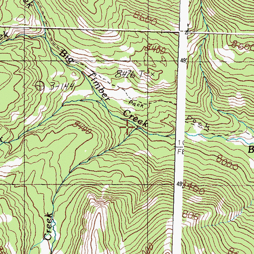 Topographic Map of Falls Creek, ID