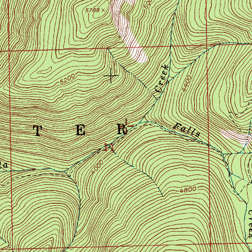 Topographic Map of Falls Creek, ID