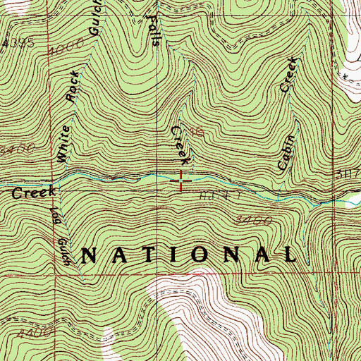 Topographic Map of Falls Creek, ID
