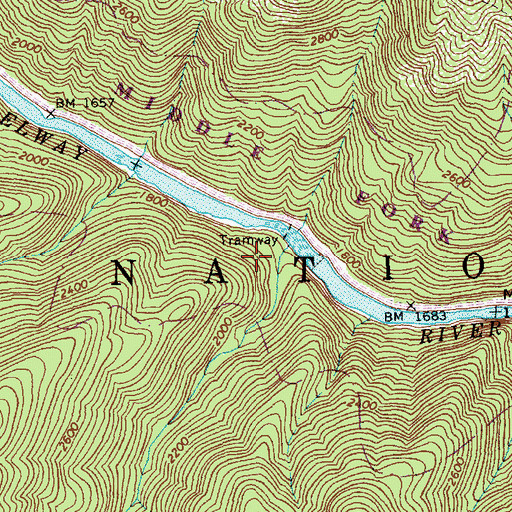 Topographic Map of Falls Creek, ID