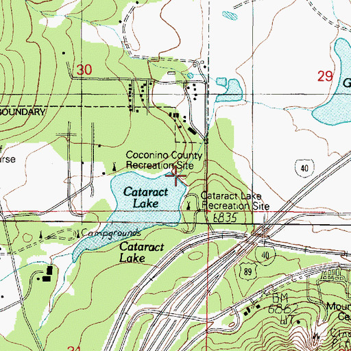 Topographic Map of West Cataract Creek Dam, AZ