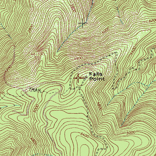 Topographic Map of Falls Point, ID