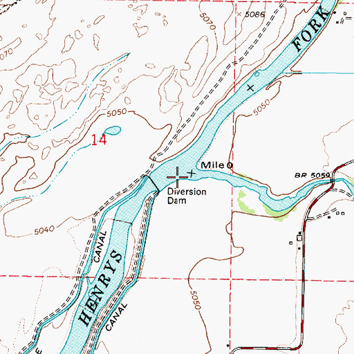 Topographic Map of Fall River, ID