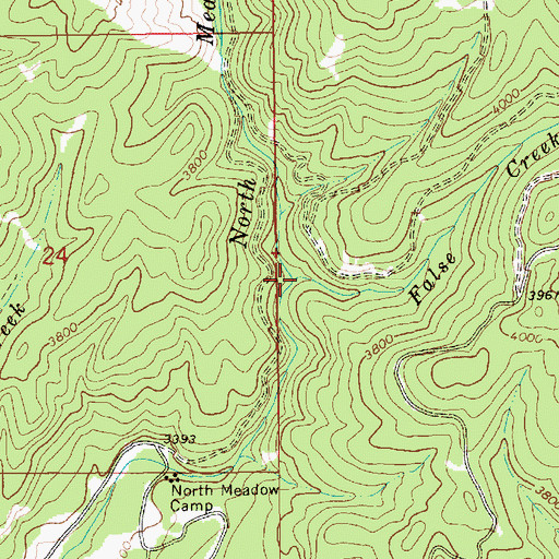 Topographic Map of False Creek, ID
