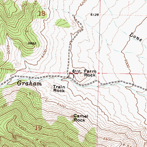 Topographic Map of Farm Rock, ID