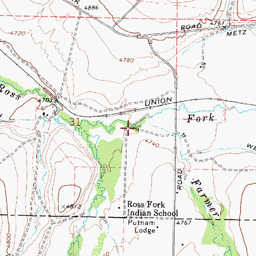 Topographic Map of Farmer Creek, ID