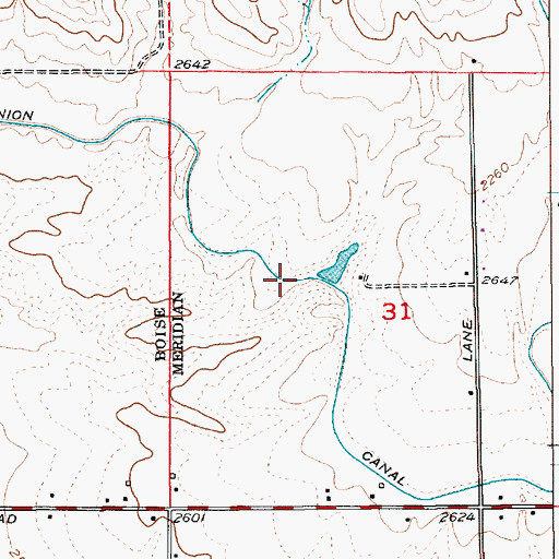 Topographic Map of Farmers Union Canal, ID