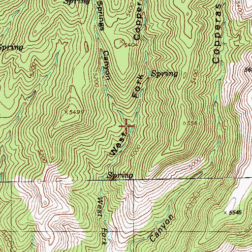 Topographic Map of Deer Springs Canyon, AZ