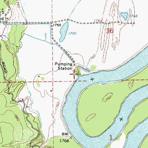 Topographic Map of Farnham Creek, ID