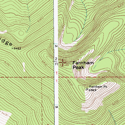 Topographic Map of Farnham Peak, ID