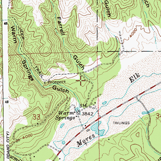 Topographic Map of Farrell Gulch, ID