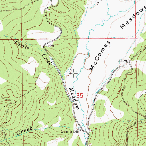 Topographic Map of Farris Creek, ID