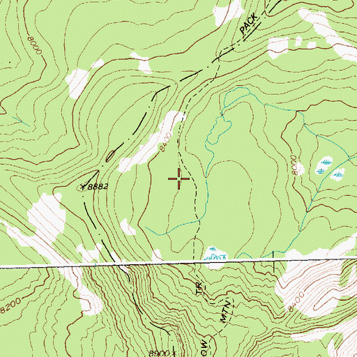 Topographic Map of Farrow Mountain Trail, ID