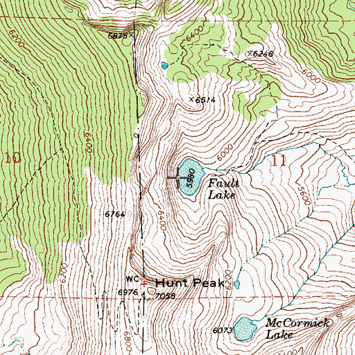 Topographic Map of Fault Lake, ID