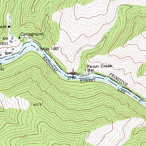 Topographic Map of Fawn Creek, ID