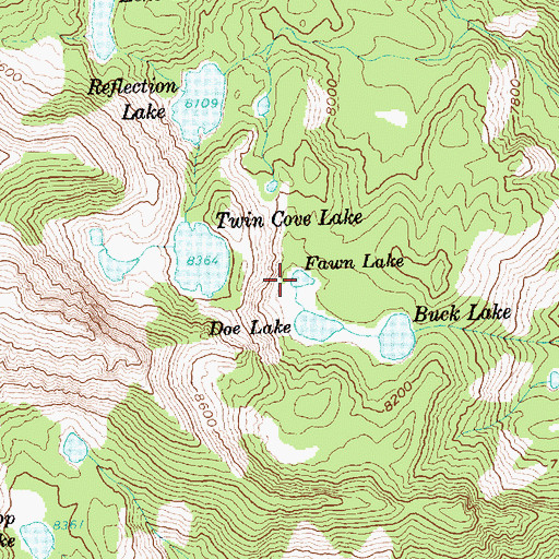 Topographic Map of Fawn Lake, ID