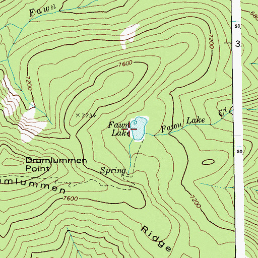Topographic Map of Fawn Lake, ID